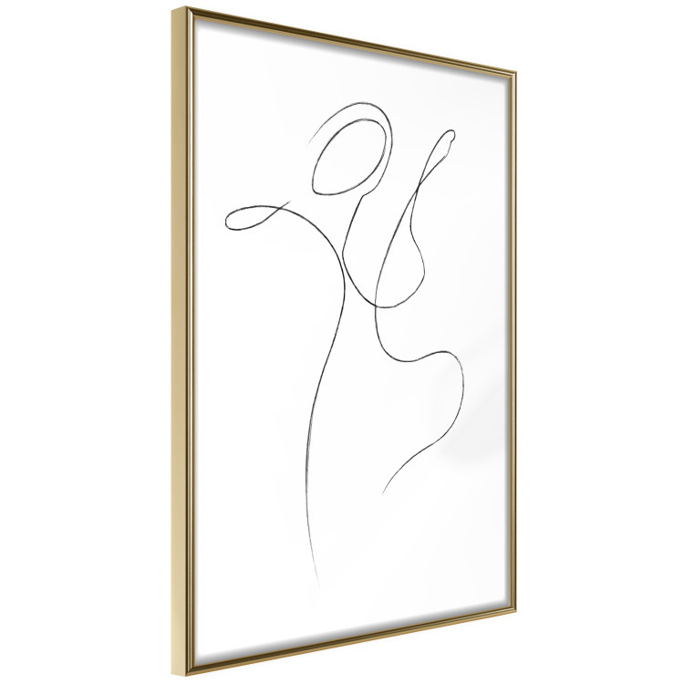 Poster Dance - black and white delicate line art with the outline of a human silhouette 115241 additionalImage 8