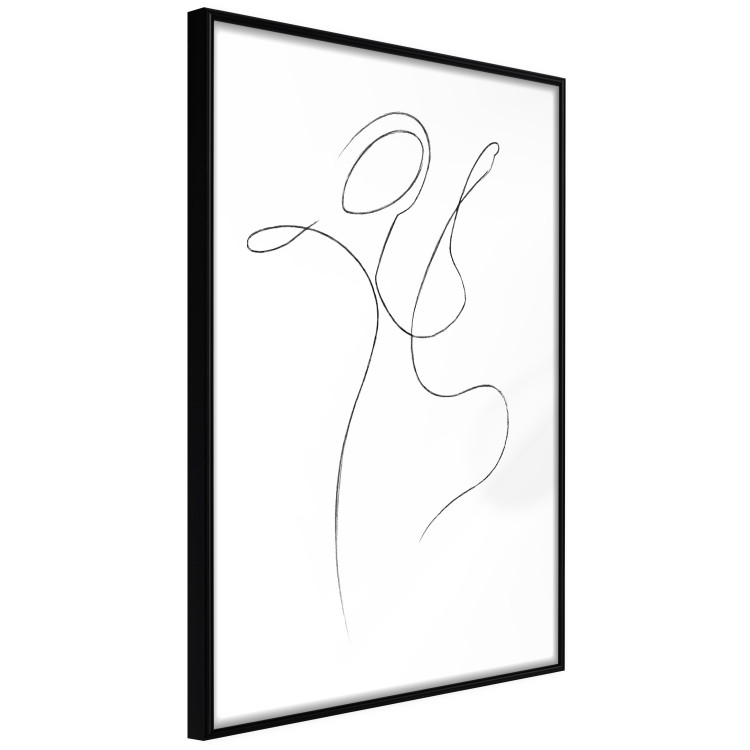 Poster Dance - black and white delicate line art with the outline of a human silhouette 115241 additionalImage 13