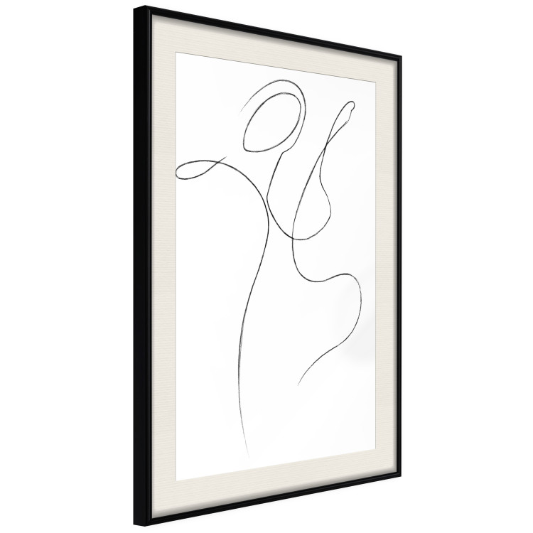 Poster Dance - black and white delicate line art with the outline of a human silhouette 115241 additionalImage 3