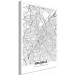 Canvas Streets of Brussels - black and white linear map of Belgian city 116341 additionalThumb 2