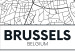 Canvas Streets of Brussels - black and white linear map of Belgian city 116341 additionalThumb 4