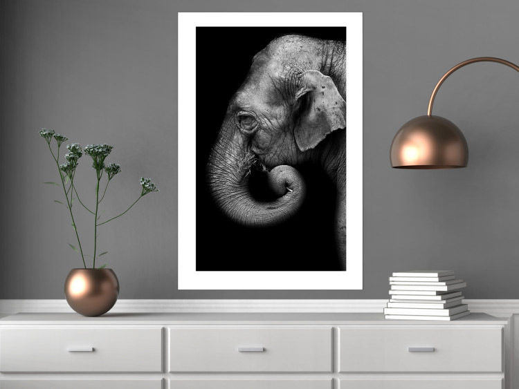 Wall Poster Elephant Portrait - black and white composition with an African animal 116441 additionalImage 2
