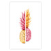 Poster Mismatches - yellow-pink halves of tropical fruits on a white background 116941