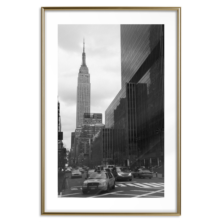 Poster New York Street - black and white architectural shot in the city center 117141 additionalImage 14
