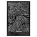 Wall Poster Dark Map of London - black and white composition with English inscriptions 118141 additionalThumb 24