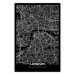 Wall Poster Dark Map of London - black and white composition with English inscriptions 118141