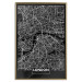 Wall Poster Dark Map of London - black and white composition with English inscriptions 118141 additionalThumb 20