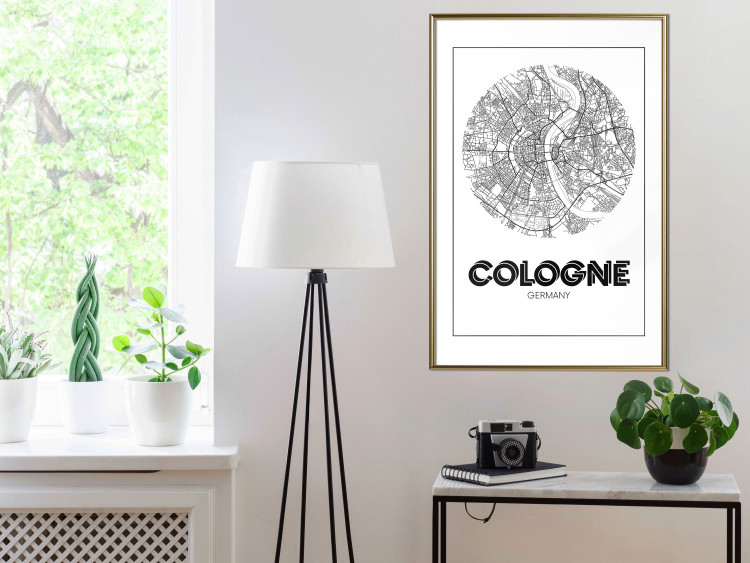 Poster Retro Cologne - black and white map of the oldest city in Germany 118441 additionalImage 7