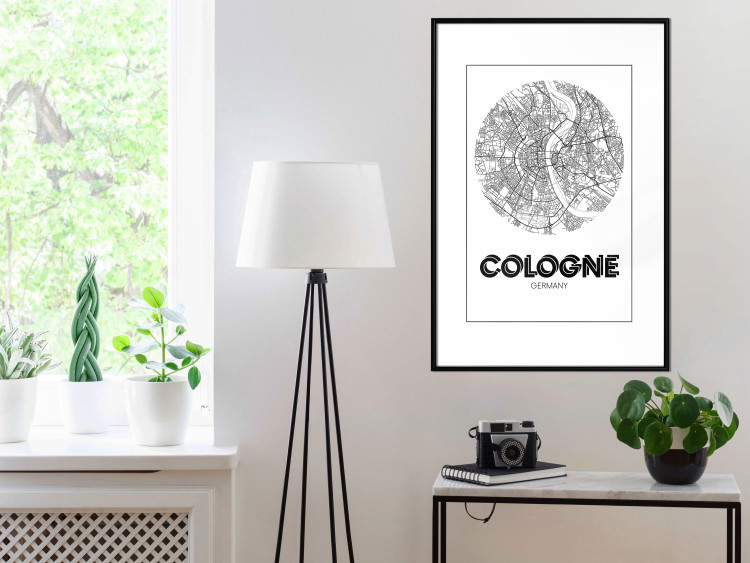 Poster Retro Cologne - black and white map of the oldest city in Germany 118441 additionalImage 6