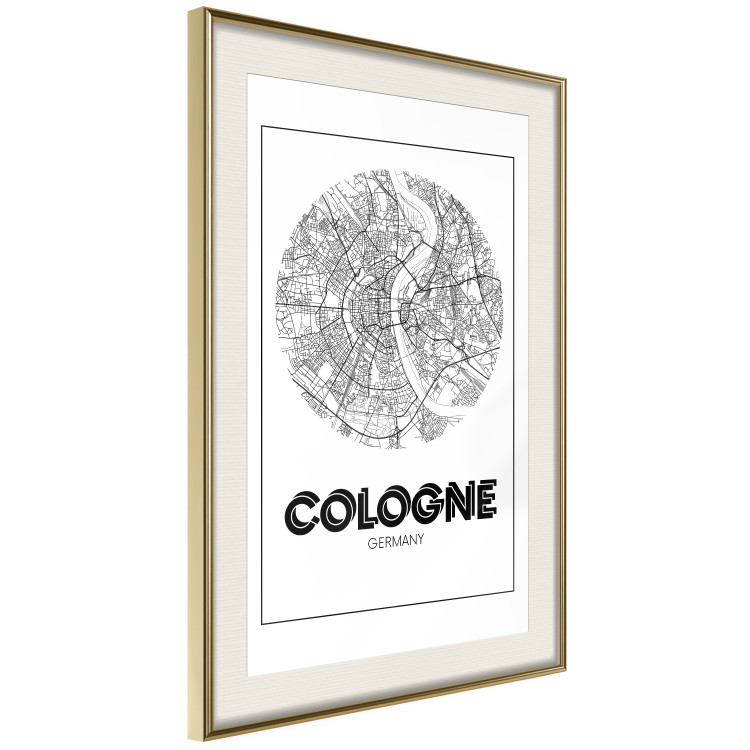 Poster Retro Cologne - black and white map of the oldest city in Germany 118441 additionalImage 2
