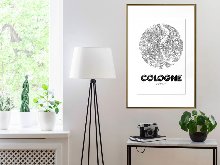 Poster Retro Cologne - black and white map of the oldest city in Germany 118441 additionalImage 13