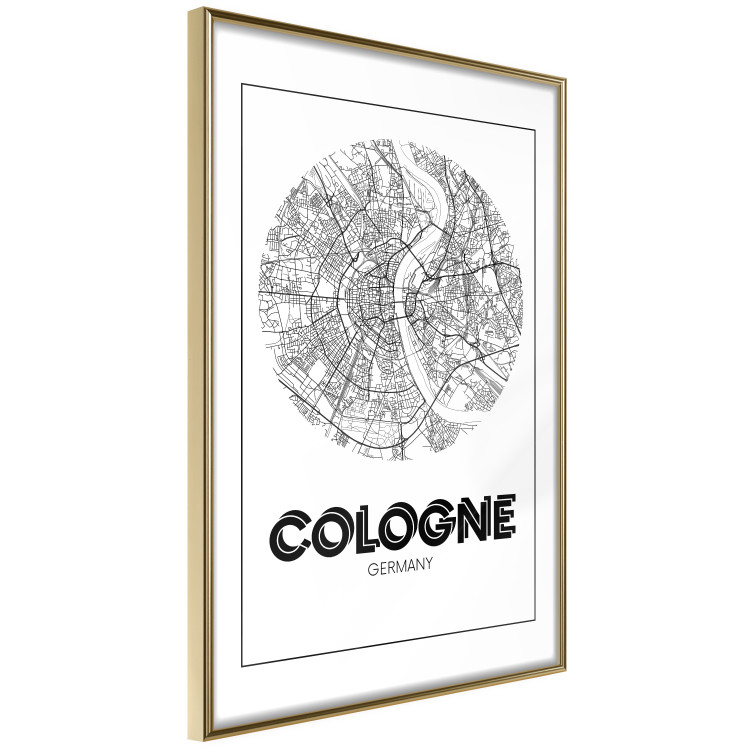 Poster Retro Cologne - black and white map of the oldest city in Germany 118441 additionalImage 14