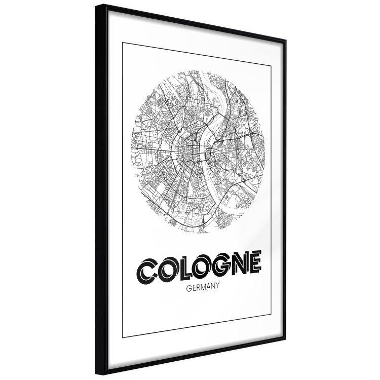 Poster Retro Cologne - black and white map of the oldest city in Germany 118441 additionalImage 10