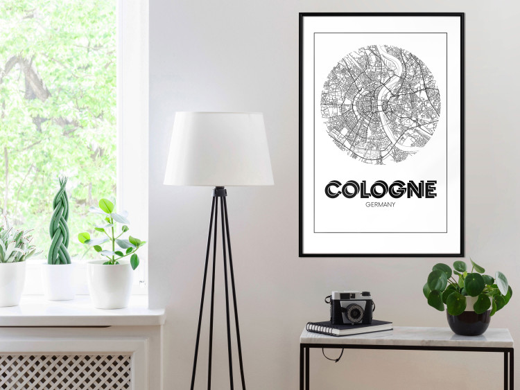 Poster Retro Cologne - black and white map of the oldest city in Germany 118441 additionalImage 5