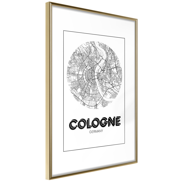 Poster Retro Cologne - black and white map of the oldest city in Germany 118441 additionalImage 8