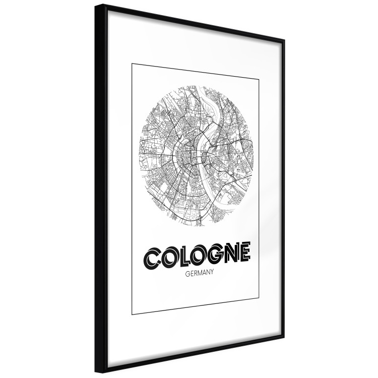 Poster Retro Cologne - black and white map of the oldest city in Germany 118441 additionalImage 11