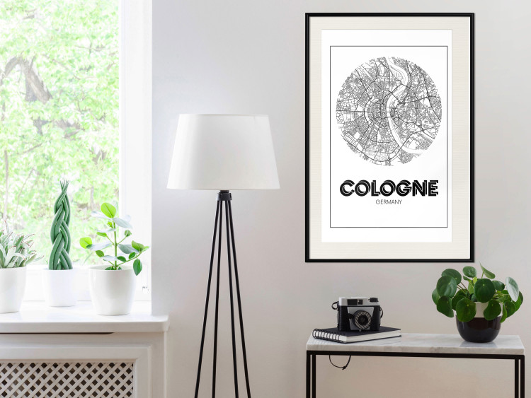 Poster Retro Cologne - black and white map of the oldest city in Germany 118441 additionalImage 22