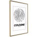 Poster Retro Cologne - black and white map of the oldest city in Germany 118441 additionalThumb 6