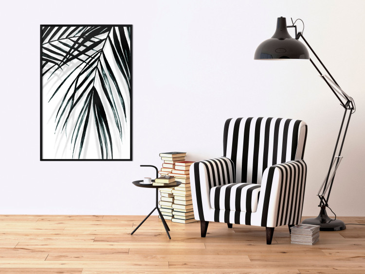 Poster Palm Relaxation - black and white composition with tropical plant leaves 119041 additionalImage 3