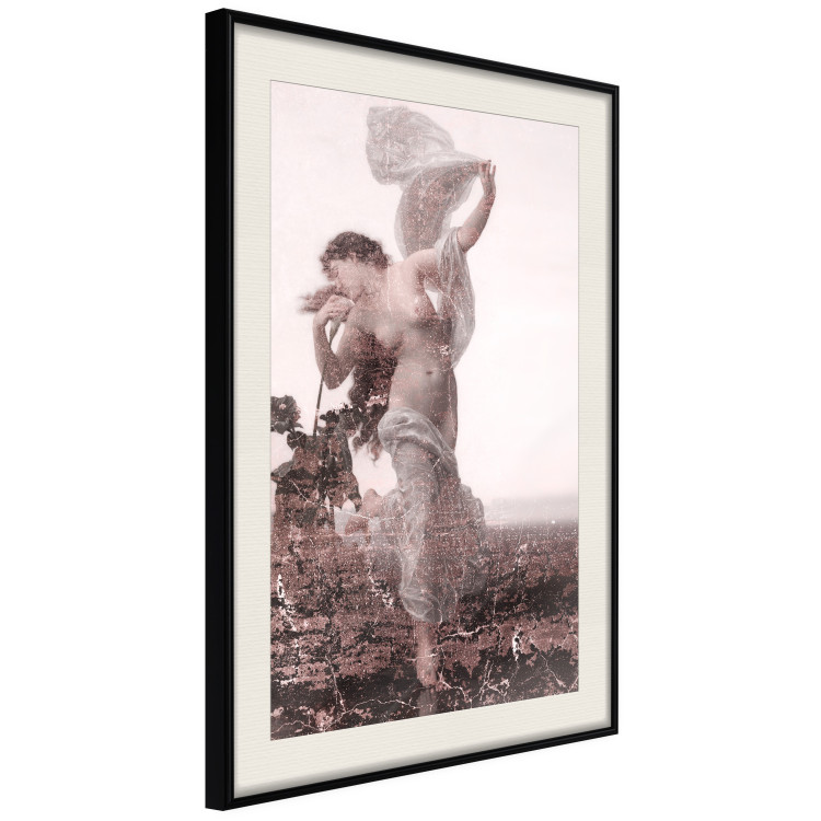 Poster Scent of the Wind - landscape of a woman in a field on a white background in a retro motif 122641 additionalImage 3