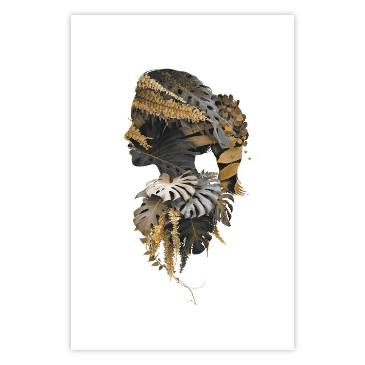 Poster Jungle Man - abstract human portrait in a plant motif 123041 additionalImage 19