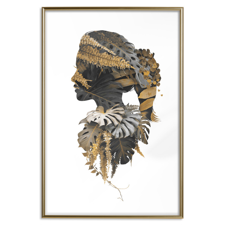 Poster Jungle Man - abstract human portrait in a plant motif 123041 additionalImage 16