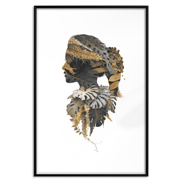Poster Jungle Man - abstract human portrait in a plant motif 123041 additionalImage 15