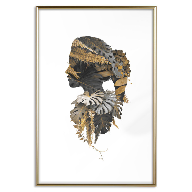 Poster Jungle Man - abstract human portrait in a plant motif 123041 additionalImage 14