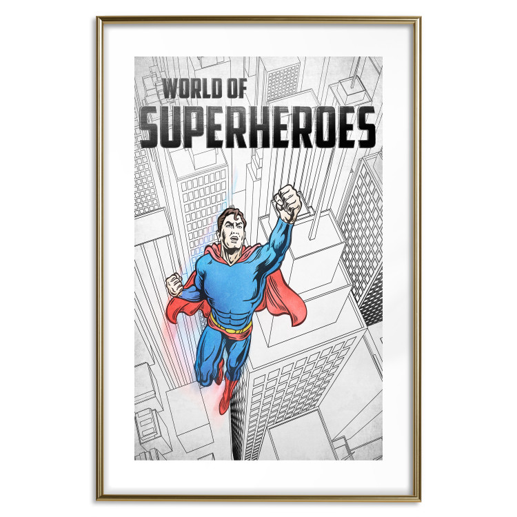 Wall Poster World of Superheroes - superhero character and English captions 123641 additionalImage 16