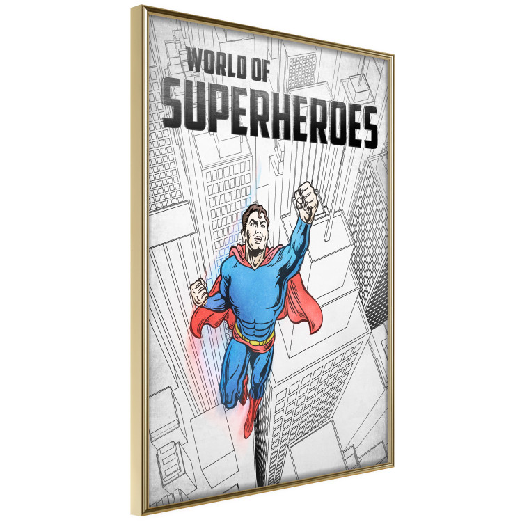Wall Poster World of Superheroes - superhero character and English captions 123641 additionalImage 14