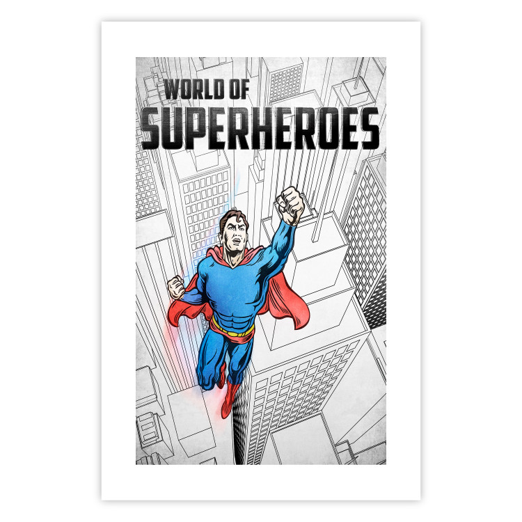 Wall Poster World of Superheroes - superhero character and English captions 123641 additionalImage 25