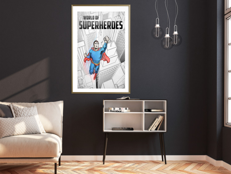 Wall Poster World of Superheroes - superhero character and English captions 123641 additionalImage 15