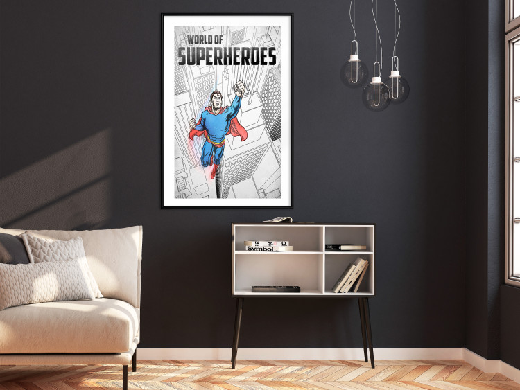 Wall Poster World of Superheroes - superhero character and English captions 123641 additionalImage 4
