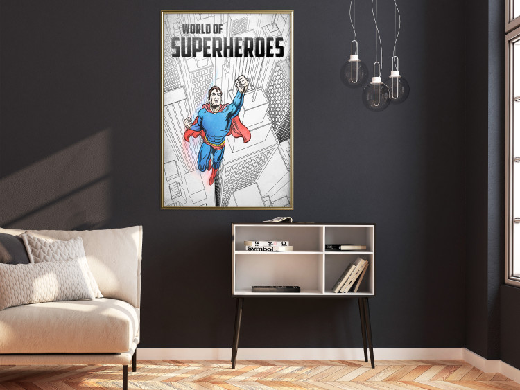 Wall Poster World of Superheroes - superhero character and English captions 123641 additionalImage 7