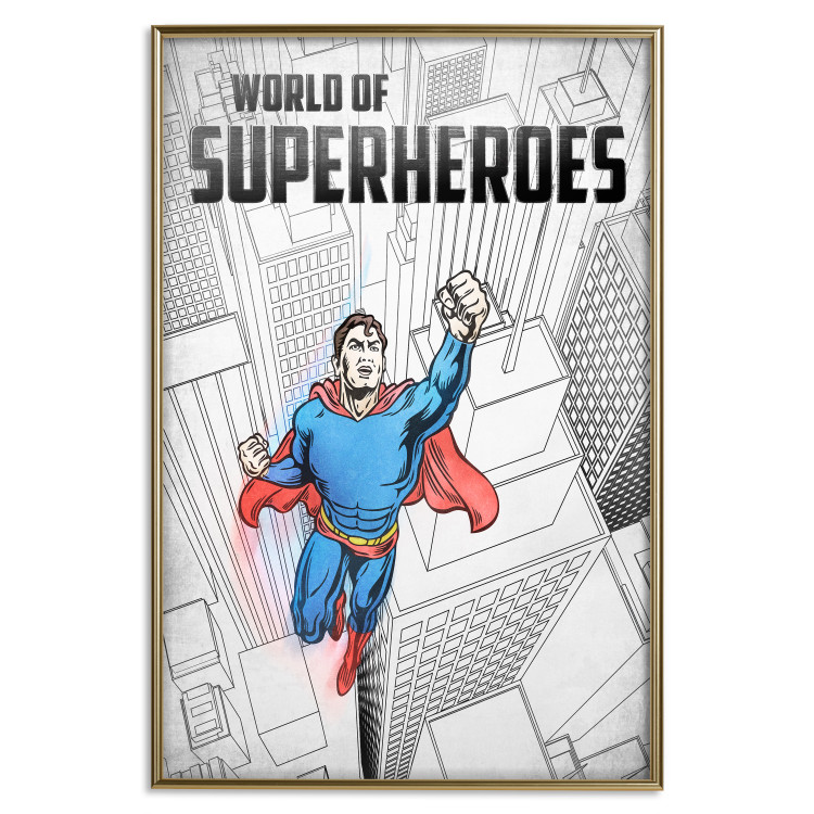 Wall Poster World of Superheroes - superhero character and English captions 123641 additionalImage 20