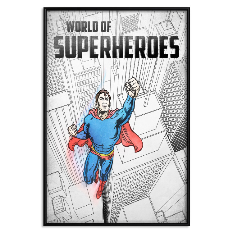 Wall Poster World of Superheroes - superhero character and English captions 123641 additionalImage 24