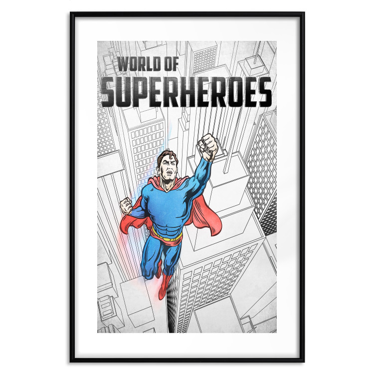 Wall Poster World of Superheroes - superhero character and English captions 123641 additionalImage 17