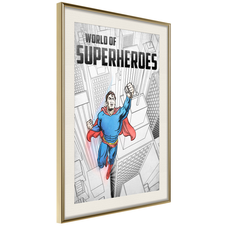 Wall Poster World of Superheroes - superhero character and English captions 123641 additionalImage 2