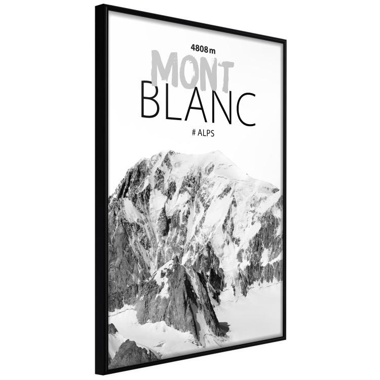 Poster Mont Blanc - black and white mountain landscape with English captions 123741 additionalImage 10