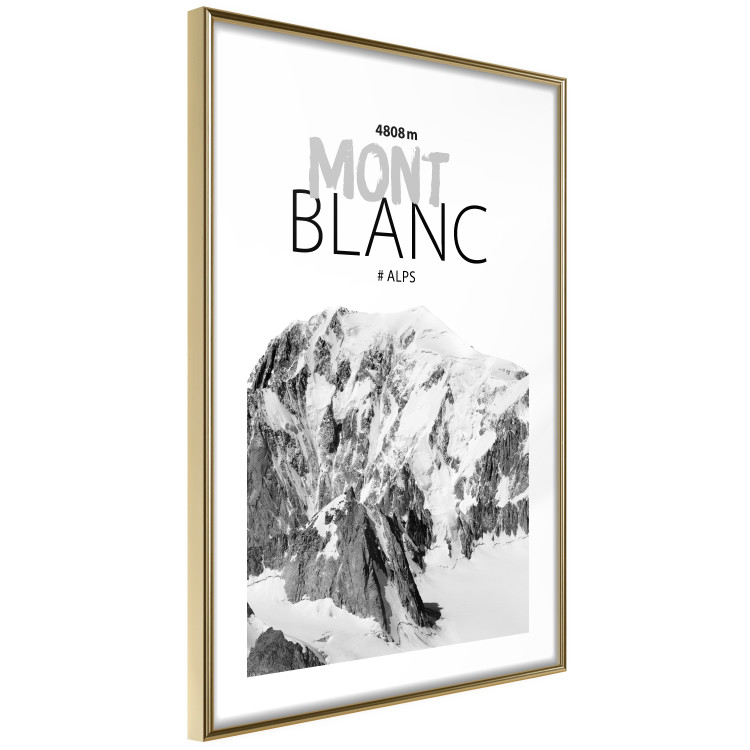 Poster Mont Blanc - black and white mountain landscape with English captions 123741 additionalImage 8