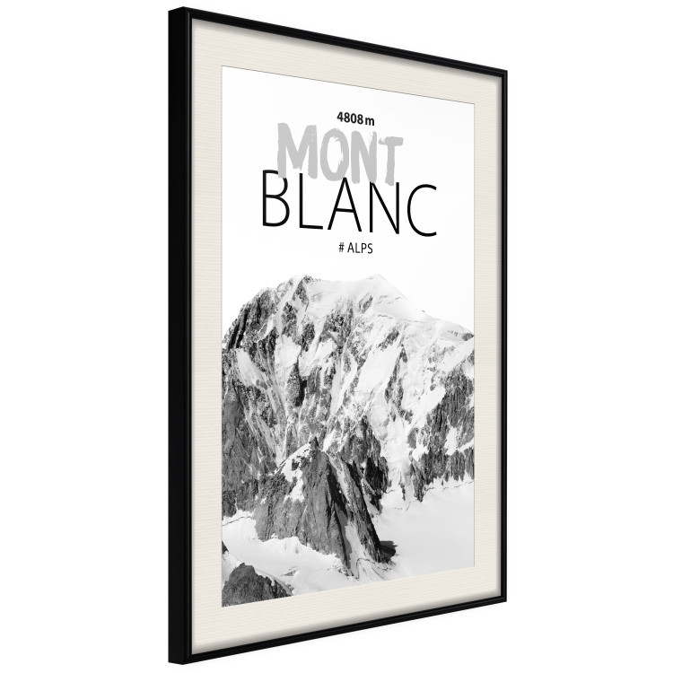Poster Mont Blanc - black and white mountain landscape with English captions 123741 additionalImage 3