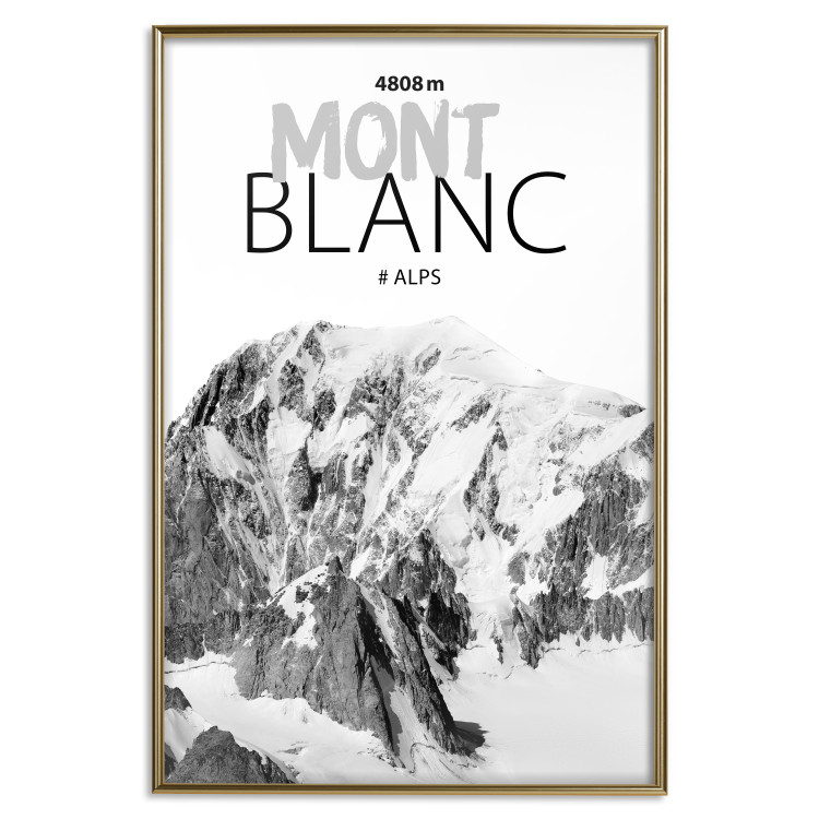 Poster Mont Blanc - black and white mountain landscape with English captions 123741 additionalImage 20