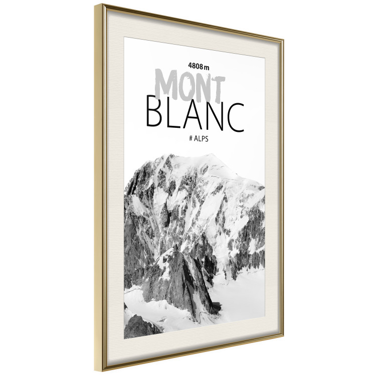 Poster Mont Blanc - black and white mountain landscape with English captions 123741 additionalImage 2