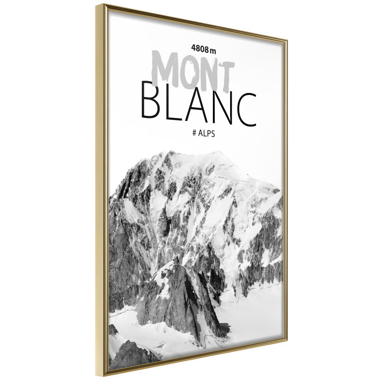 Poster Mont Blanc - black and white mountain landscape with English captions 123741 additionalImage 12
