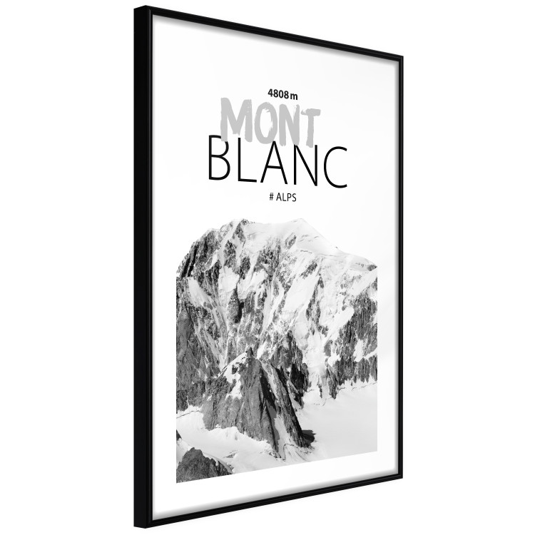 Poster Mont Blanc - black and white mountain landscape with English captions 123741 additionalImage 11