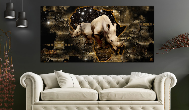 Large canvas print Golden Rhino II [Large Format] 125441 additionalImage 6