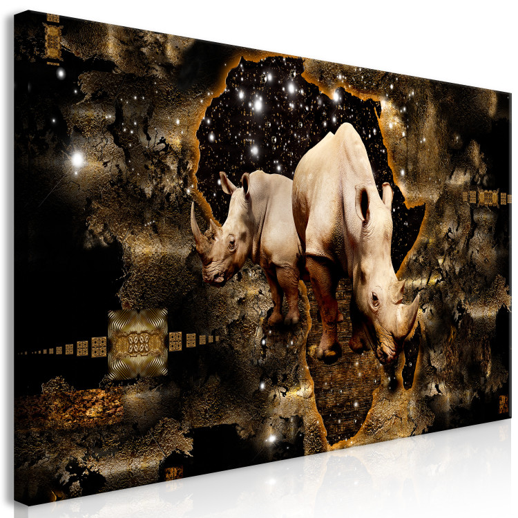 Large canvas print Golden Rhino II [Large Format] 125441 additionalImage 3