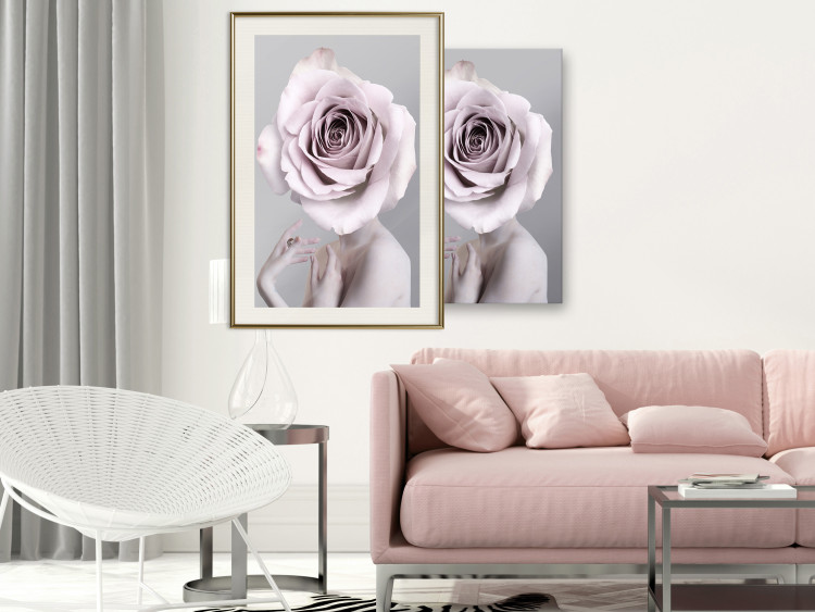 Wall Poster Rose Monologue - abstract composition of a woman with a rose on her head 127241 additionalImage 22