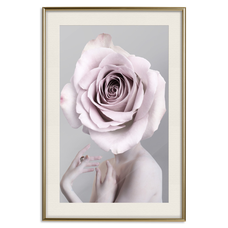 Wall Poster Rose Monologue - abstract composition of a woman with a rose on her head 127241 additionalImage 20