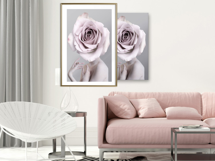 Wall Poster Rose Monologue - abstract composition of a woman with a rose on her head 127241 additionalImage 13